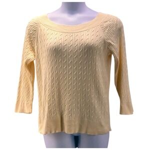 Talbots Cable‎ Knit Sweater XL Yellow